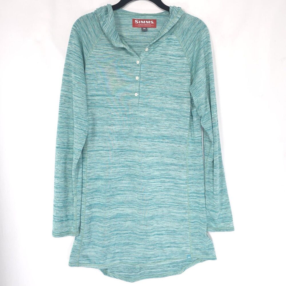 SIMMS Madeira Cover Up Hooded Henley Long Sleeve Women's MEDIUM‎ Fishing Knit